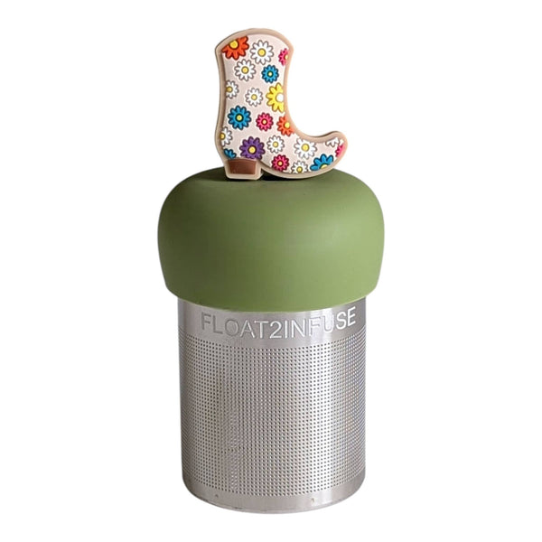 Floral Cowboy Boot | Floating Tea Infuser | Green Base