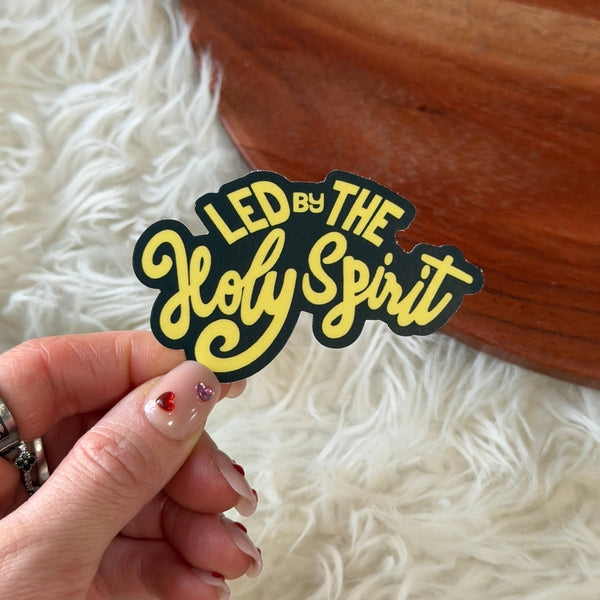 Led By The Holy Spirit Text Black Faith Sticker