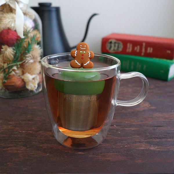 Gingerbread Man | Floating Tea Infuser | Green Base | Brown