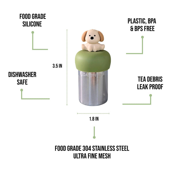 Beige Dog | Floating Tea Steeper | Green Base | Beige
