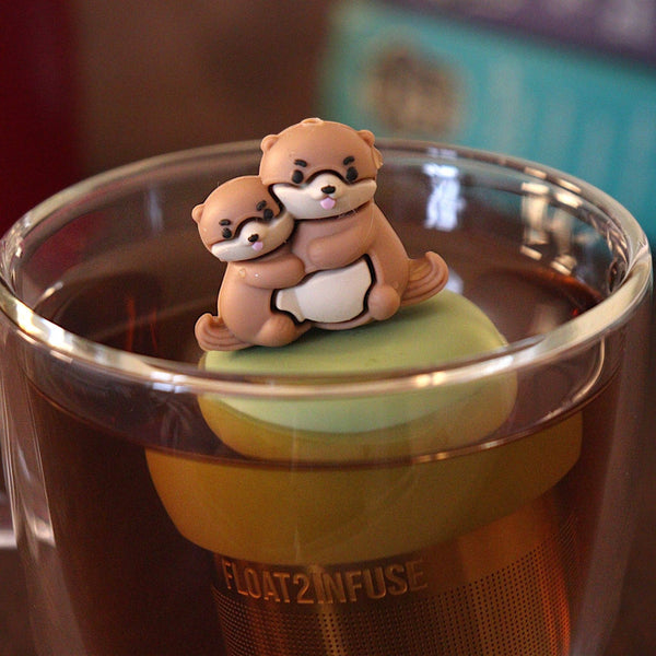 Mom & Baby Otter | Floating Tea Infuser | Green Base | Brown