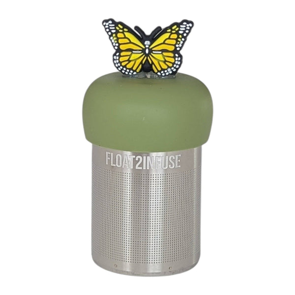 Yellow Butterfly | Floating Tea Infuser | Green Base |Yellow