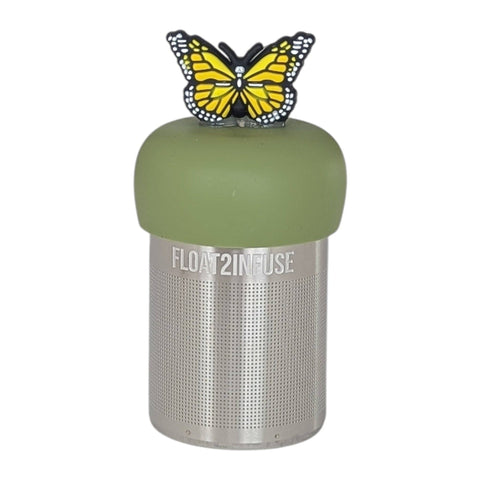 Yellow Butterfly | Floating Tea Infuser | Green Base |Yellow