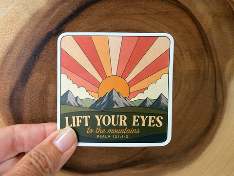 Lift Your Eyes To The Mountains | Christian Sticker | Bible