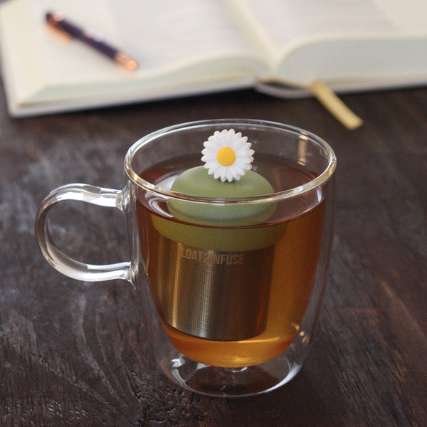 White Daisy | Floating Tea Infuser | Green Base | White