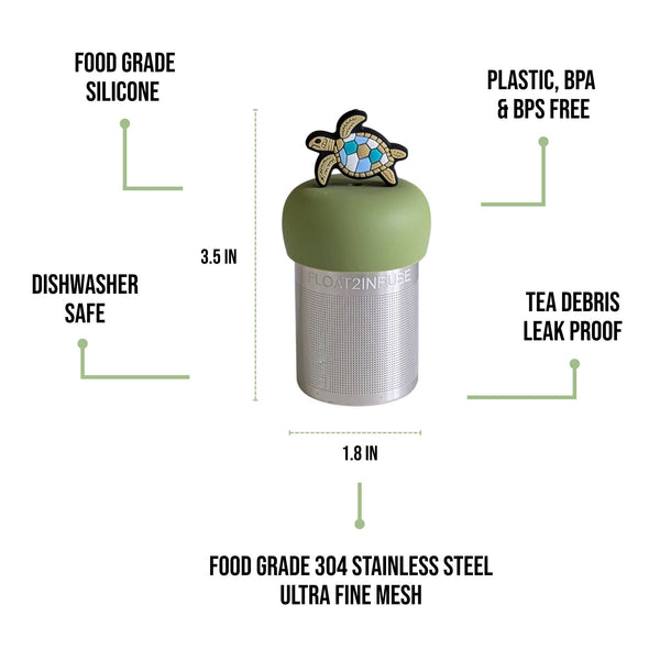 Sea Turtle | Floating Tea Steeper | Green Base |Green Turtle