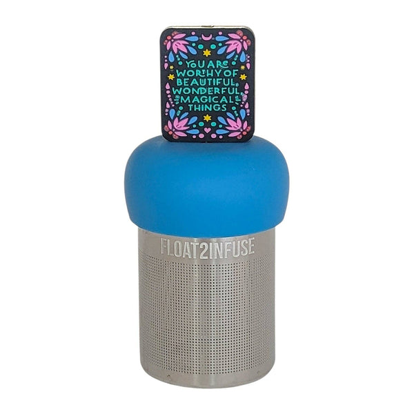 You Are Worthy | Floating Tea Infuser | Blue Base | Black