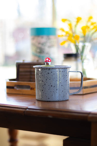 Mushroom Cottage | Floating Tea Steeper | Green Base | Red