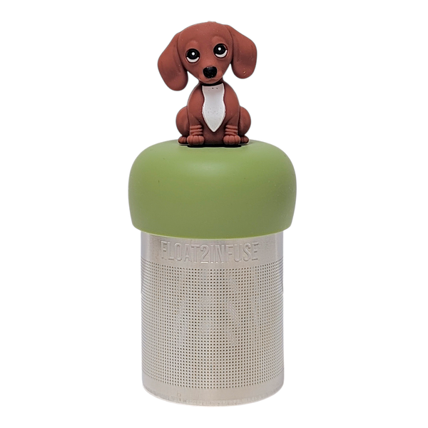 Dachshund Puppy | Floating Tea Infuser | Green Base | Brown