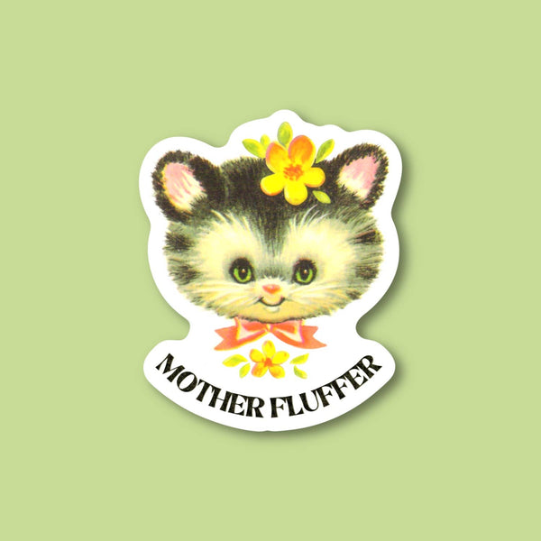Mother Fluffer Vintage Kitty Sticker