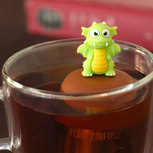 Bright Green Dragon| Floating Tea Infuser | Light Brown Base
