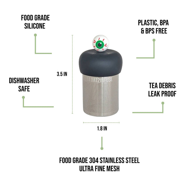 Creepy Eye | Floating Tea Infuser | Black Base | White Eye