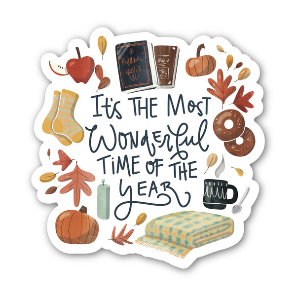 "It's the most wonderful time of the year" Cozy Fall Sticker