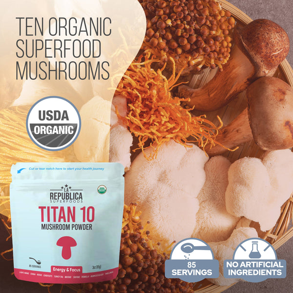 La Republica Organic TITAN 10 Full-Fruiting Mushroom Powder