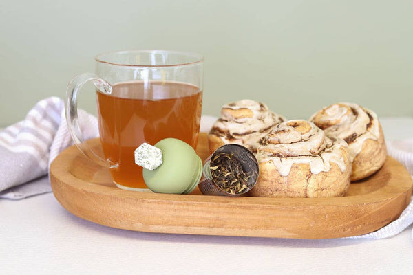 Hexagon | Floating Tea Infuser | Green Base | Herb Pattern