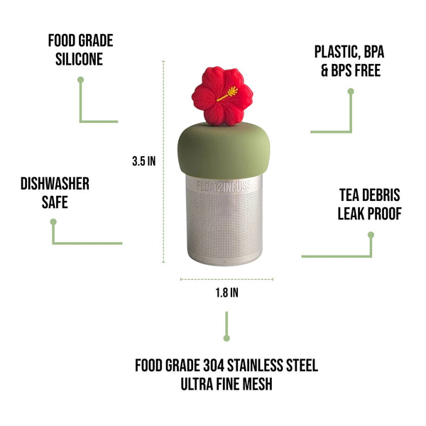 Red Hibiscus | Floating Tea Infuser | Green Base | Red