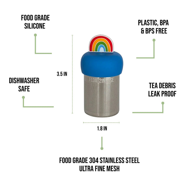 Rainbow Infuser | Floating Tea Infuser | Blue Base |Colorful