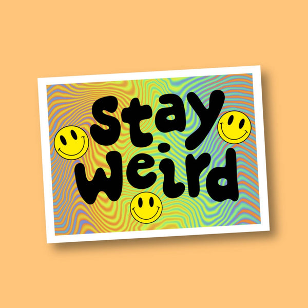Stay Weird, Retro Psychedelic Sticker