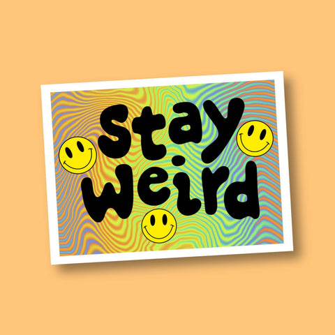 Stay Weird, Retro Psychedelic Sticker