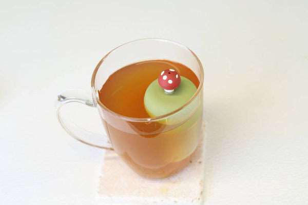 Mushroom | Floating Tea Steeper | Green Base | Red