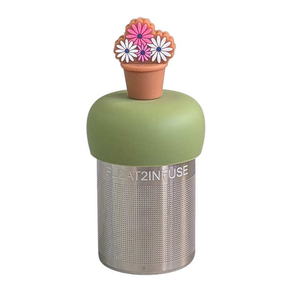 Flower Pot | Floating Tea Infuser | Green Base | Brown Pot