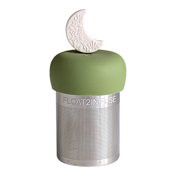 Ivory Floral Crescent Moon | Tea Infuser | Green Base