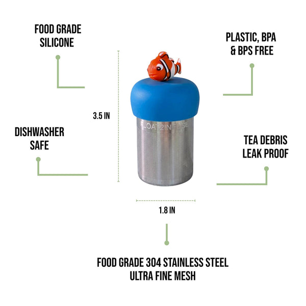 Clown Fish | Floating Tea Infuser | Blue Base | Orange