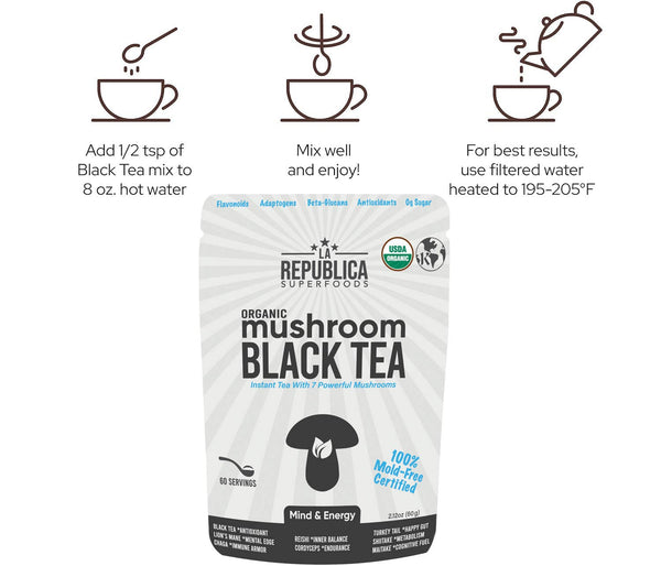 La Republica Organic Mushroom Black Tea [60 Servings]