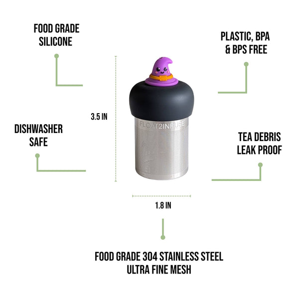 Wizard Hat | Floating Tea Infuser | Black Base | Purple