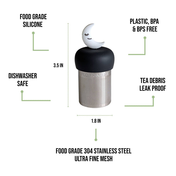 Smiling Crescent Moon | Floating Tea Infuser | Black Base