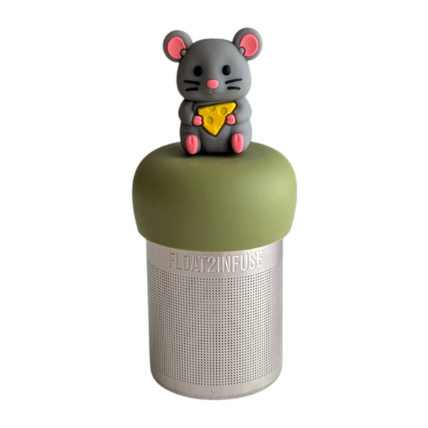 Mouse with Cheese | Floating Tea Infuser | Green Base | Grey