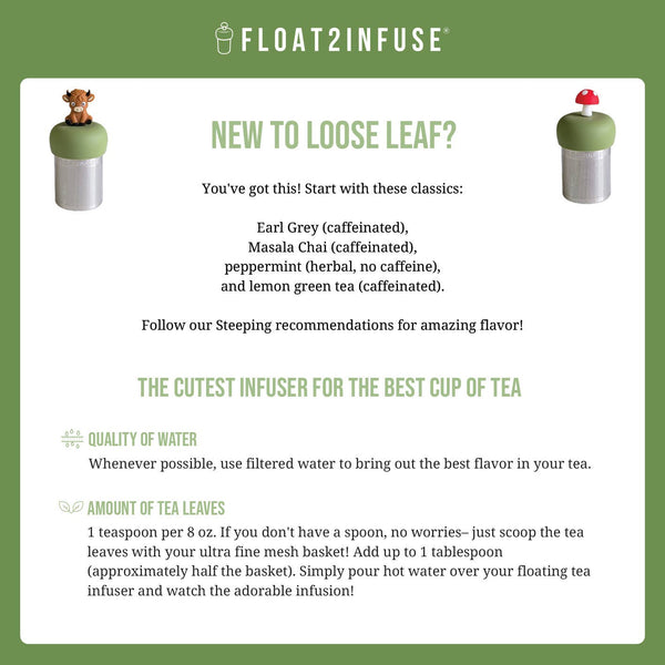 Floating Bumble Bee Tea Infuser I Green Base