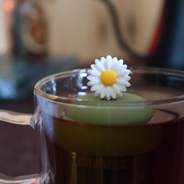 White Daisy | Floating Tea Infuser | Green Base | White