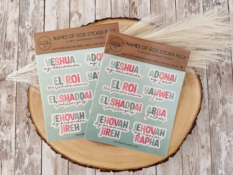 Christian Sticker Sheets | Names of God | Yahweh | Faith