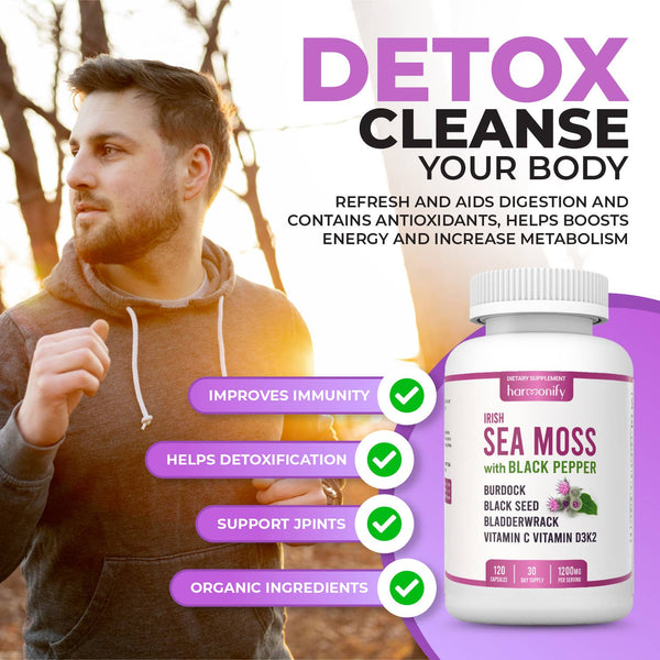 Sea Moss Black Seed Burdock Bladderwrack Vitamin D3 & K2