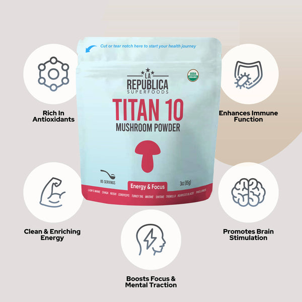 La Republica Organic TITAN 10 Full-Fruiting Mushroom Powder
