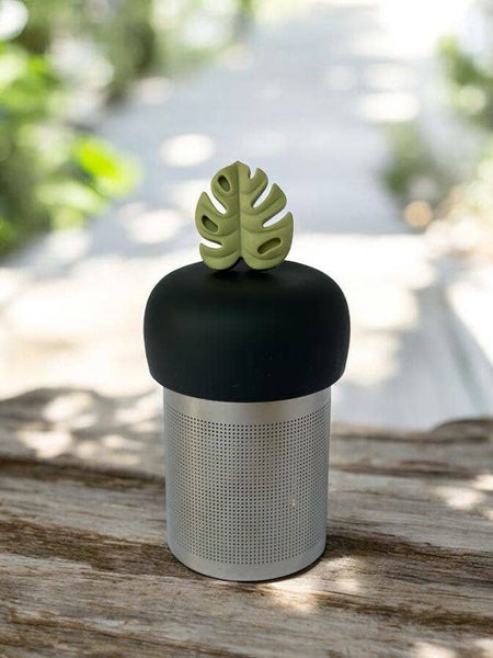 Monstera Leaf | Floating Tea Steeper | Grey Base | Green