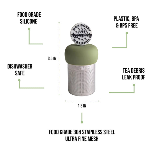 Not Bossy | Floating Tea Infuser | Green Base | White/Black