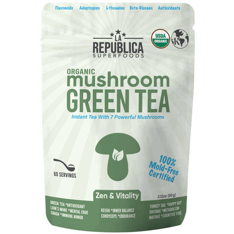 La Republica Organic Mushroom Green Tea [60 Servings]