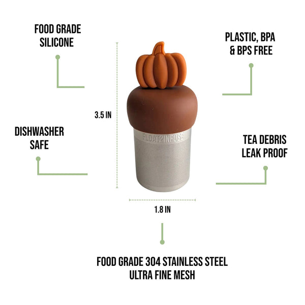 Orange Pumpkin | Floating Tea Infuser | Light Brown Base