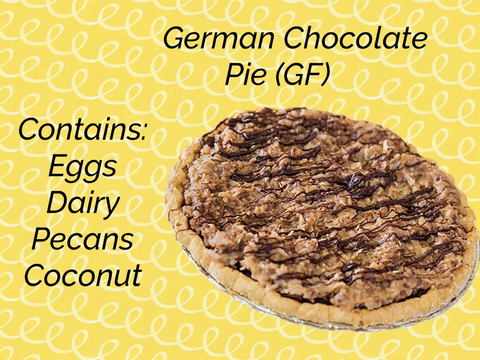 German Chocolate Pie (Gluten-Free & contains Dairy & Eggs) (Local pick-up only)