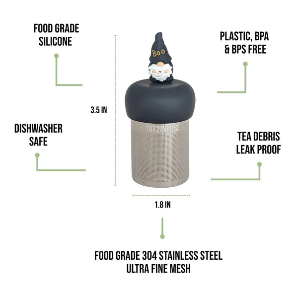 Ghost Gnome | Floating Tea Infuser | Black Base | Black