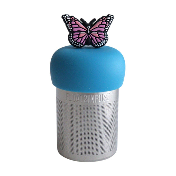 Pink Butterfly | Floating Tea Infuser | Blue Base | Pink