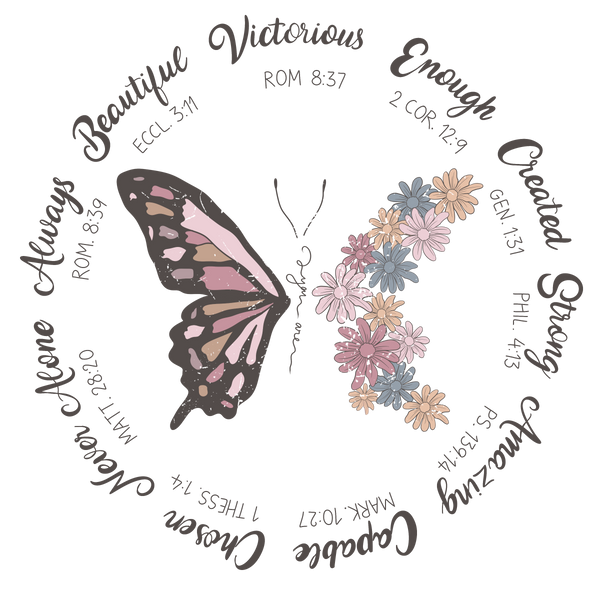 Retro You Are Butterfly Vinyl, Sticker, 3x3 in