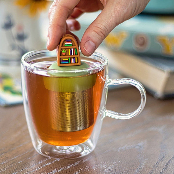 Plant Bookshelf | Floating Tea Steeper | Green Base | Brown