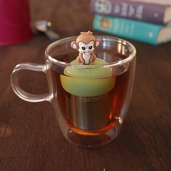 Monkey | Floating Tea Infuser | Green Base | Brown Monkey