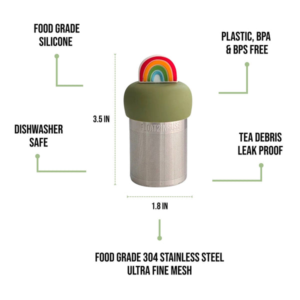Rainbow | Floating Tea Infuser | Green Base | Rainbow