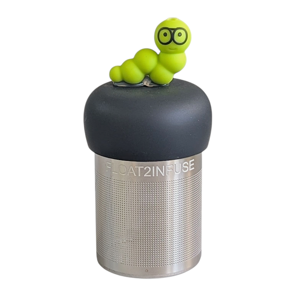 Bookworm | Floating Tea Steeper | Grey Base | Green Worm