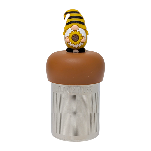 Sunflower Gnome | Floating Tea Infuser | Brown Base | Yellow