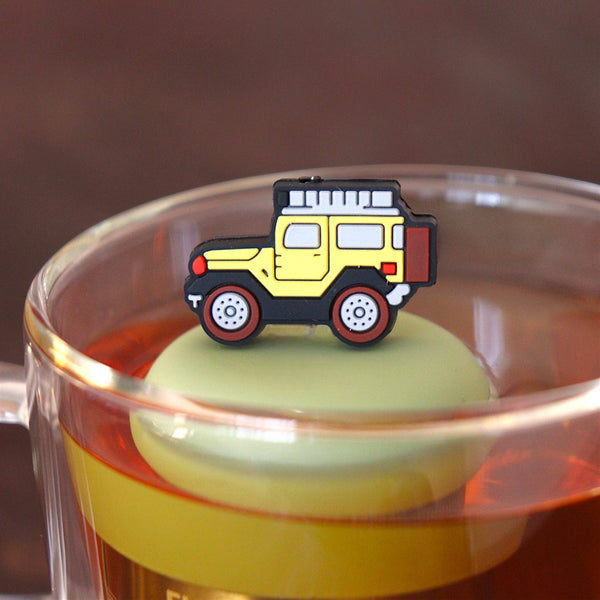 Jeep | Floating Tea Infuser | Green Base | Yellow Jeep